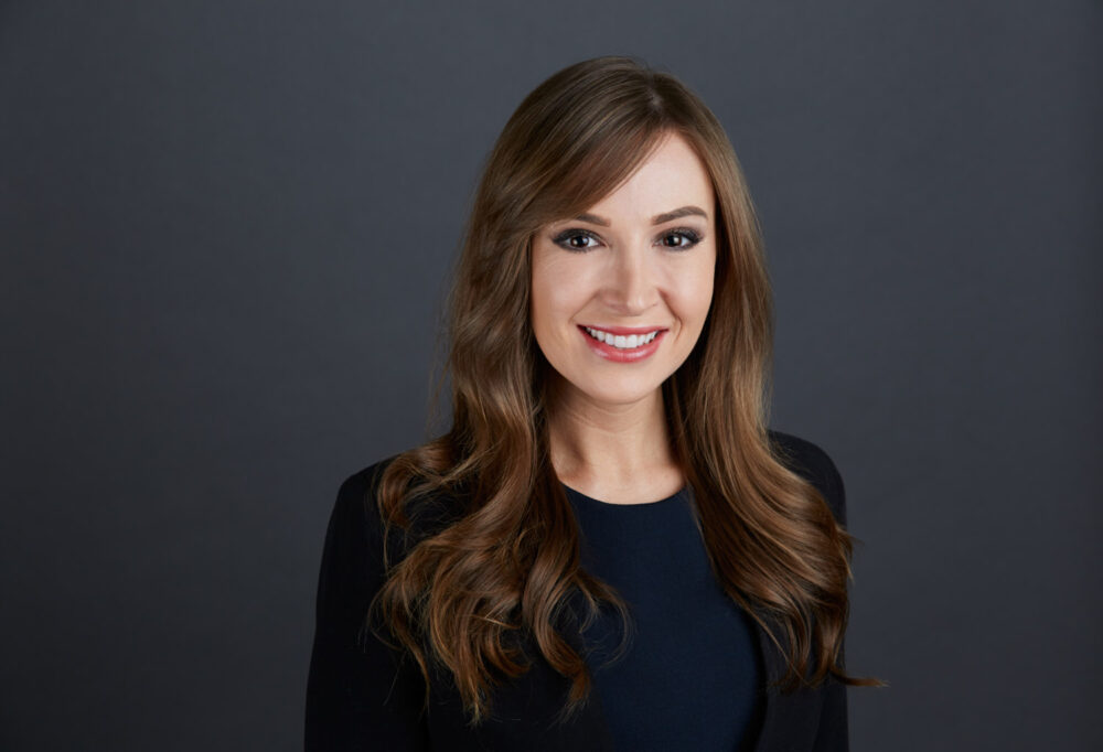 Corporate Headshot of businesswoman in studio