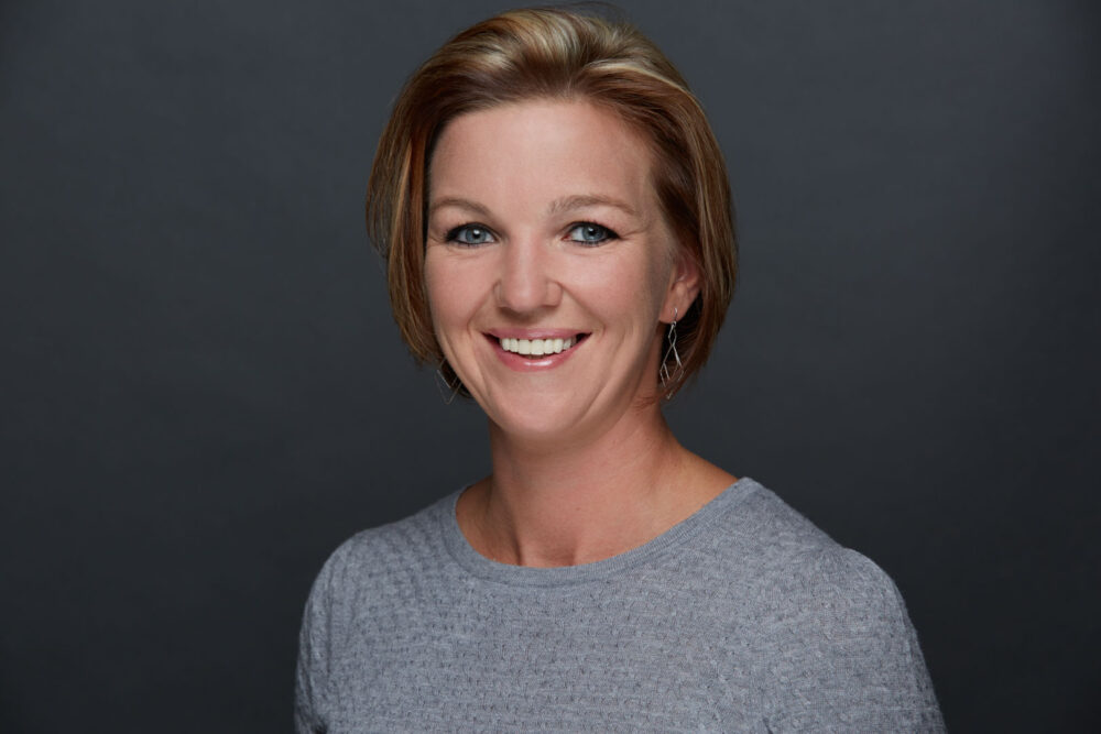 Corporate Headshot of businesswoman in studio